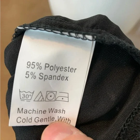 SHEIN Black V-Neck Ruched Lace-Up Crop Top- S - Picture 8 of 11